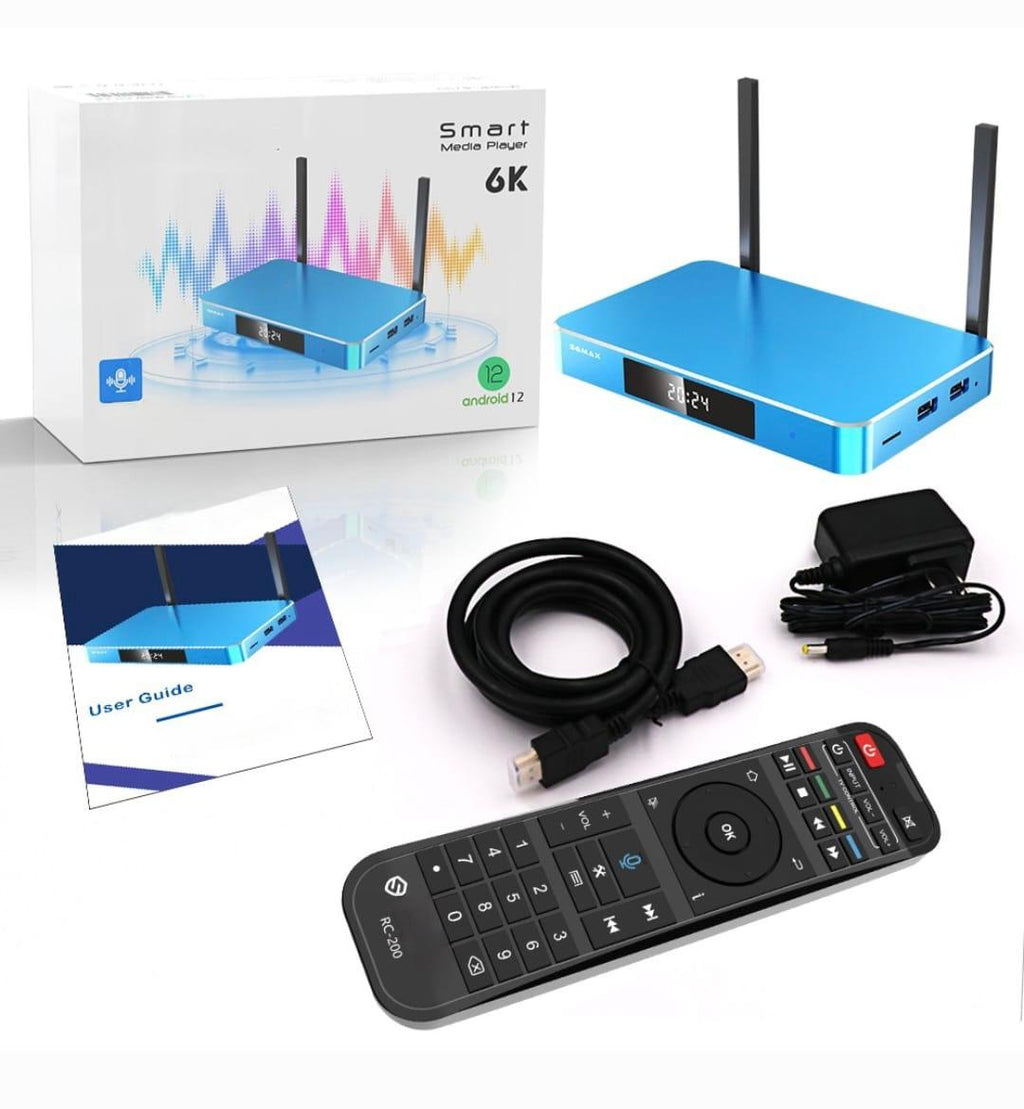 Upgraded Soper B'0X 2025 New Edition – Smart Android TV Box with Remote Control, Power Cable, HDMI Cord, Dual-Band WiFi, 4GB RAM + 64GB Storage