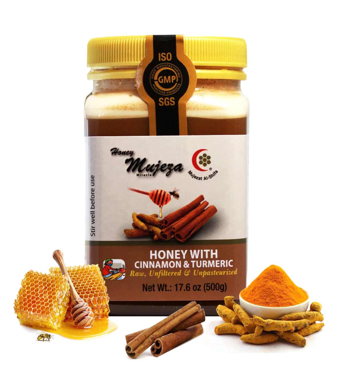 The Best Wildflower Honey with Ceylon Cinnamon and Turmeric  - عسل الزهور البرية مع القرفة والكمون - Mujeza Honey
