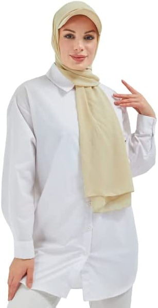 Marwa Fashion Muslim Hijab for Women - Premium Quality Hijab Scarves for Women Made up of Crepe with Arabic Writing - Sweat Absorbent and can be Used on Every Occasion