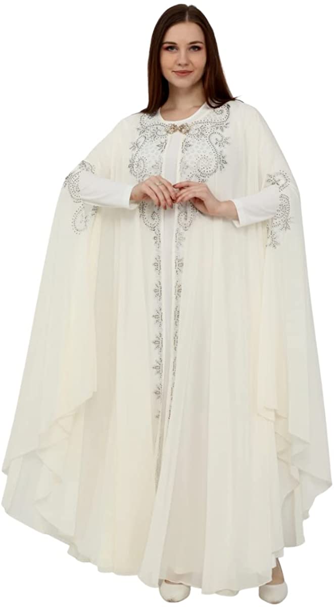 Marwa Fashion Designer Islamic Kaftan - Full Muslim Long Sleeve Wedding Dress - Arabic Dress for Muslim Women & Girls
