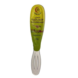 Mujeza Wildflower Liquid Honey Spoons 160g (Pack of 16 x 10g), 100% Natural Unheated, Unfiltered, Unpasteurized Raw Honey Spoons for Coffee, Tea and Snacks Individually Wrapped, Non GMO - Mujeza Al Shifa