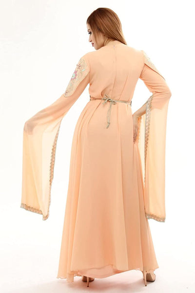 Marwa Fashion Arabic Kaftan Dress - Traditional Caftan Muslim Dress - Mujeza Honey Marwa Fashion Arabic Kaftan Dress - Traditional Caftan Muslim Dress - Mujeza Honey