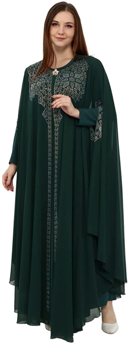 Marwa Fashion Designer Islamic Kaftan - Full Muslim Long Sleeve Wedding Dress - Arabic Dress for Muslim Women & Girls