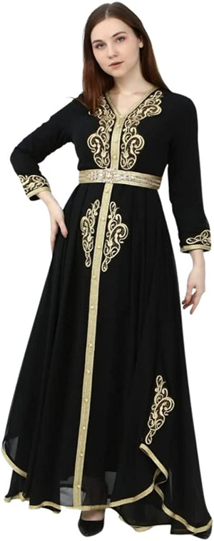 Marwa Fashion Kaftan Women Dresses - Long Arabic Kaftans for Women with Traditional Embroidery