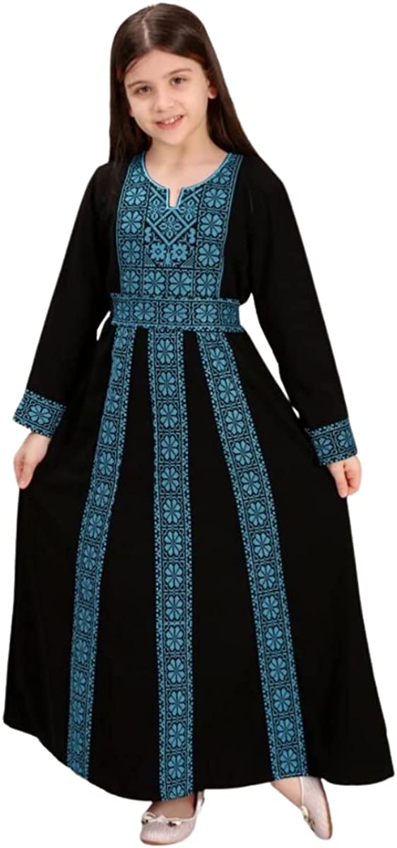 Marwa Fashion Palestinian Thobe Dress - Embroidered Traditional Costume - Arabic Thoub, Maxi Dress for Women & Girls