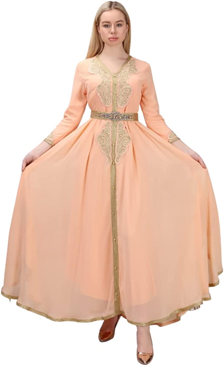 Marwa Fashion Kaftan Women Dresses - Long Arabic Kaftans for Women with Traditional Embroidery