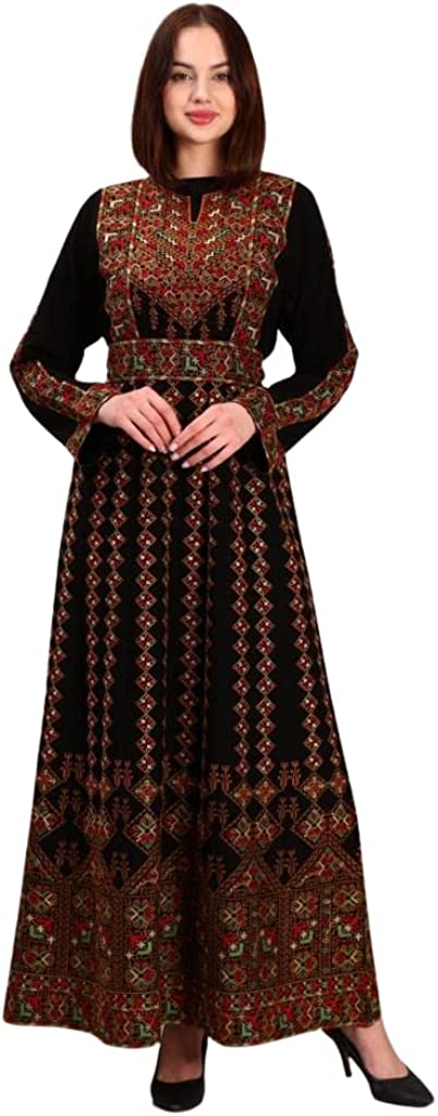 Marwa Fashion Palestinian Thobe Dress for Women - Traditional Palestinian Dress for Girl with Beautiful Embroidery