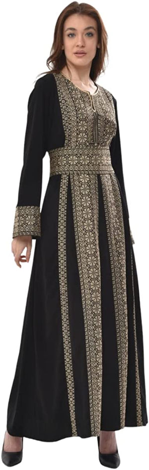 Marwa Fashion Palestinian Thobe Dress for Women - Traditional Palestinian Dress for Girl with Beautiful embroidery