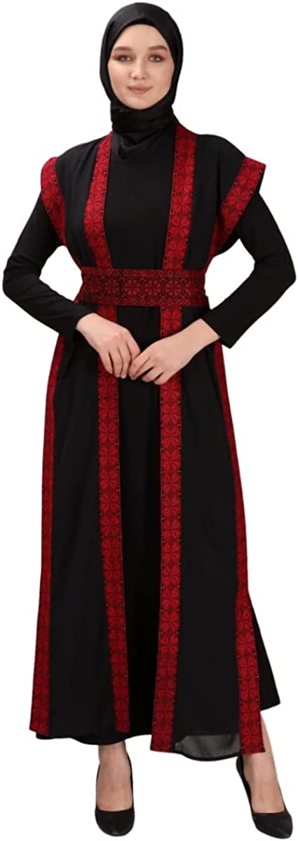 Marwa Fashion Palestinian Thobe Dress - Embroidered Traditional Costume - Arabic Thoub, Maxi Dress for Women & Girls