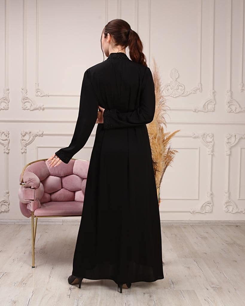 Marwa Fashion Abayas for Women Muslim - Comfortable Arabic Abaya Made from Nada Dubai/Forsan Silk with Beautiful Embroidery
