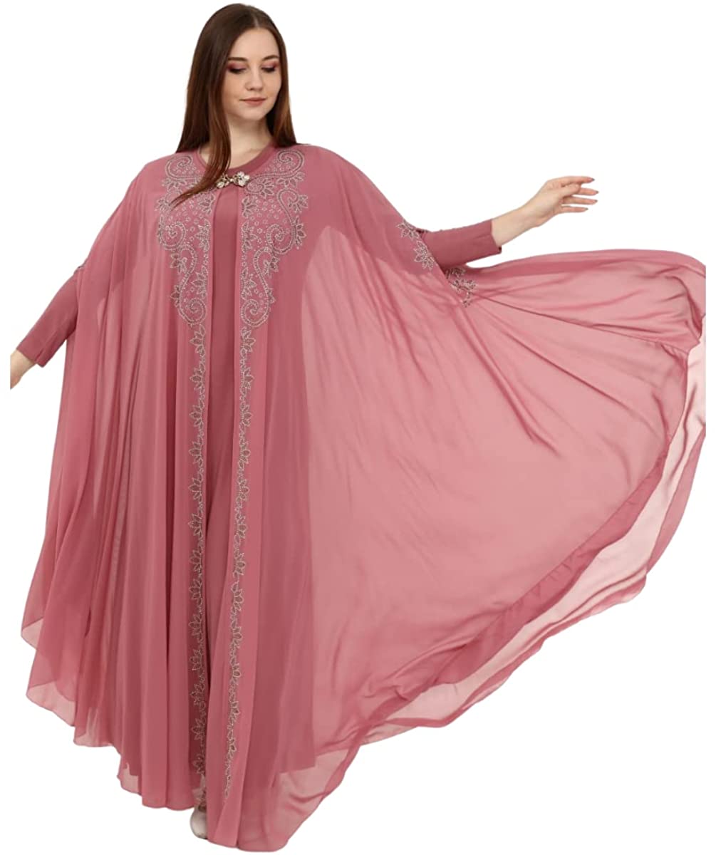 Marwa Fashion Designer Islamic Kaftan - Full Muslim Long Sleeve Wedding Dress - Arabic Dress for Muslim Women & Girls
