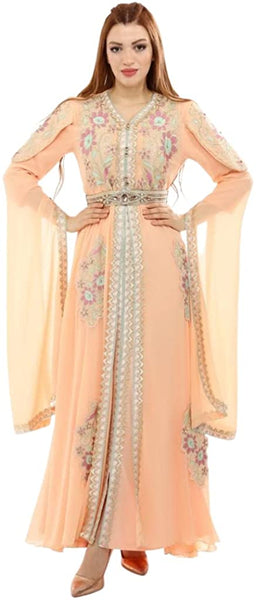 Marwa Fashion Arabic Kaftan Dress - Traditional Caftan Muslim Dress - Mujeza Honey Marwa Fashion Arabic Kaftan Dress - Traditional Caftan Muslim Dress - Mujeza Honey