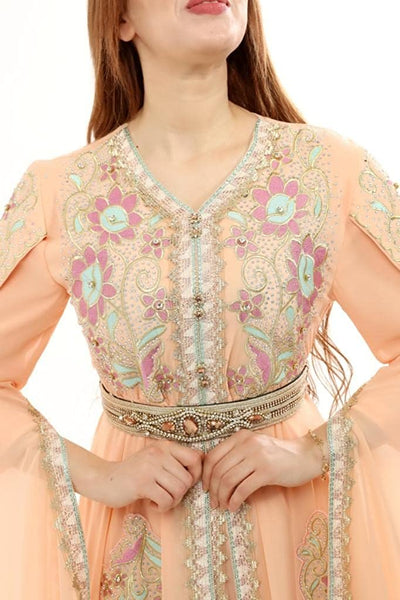 Marwa Fashion Arabic Kaftan Dress - Traditional Caftan Muslim Dress - Mujeza Honey Marwa Fashion Arabic Kaftan Dress - Traditional Caftan Muslim Dress - Mujeza Honey