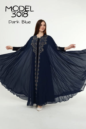 Shop Navy Blue Embroidered Off Shoulder Gown Party Wear Online at Best  Price | Cbazaar