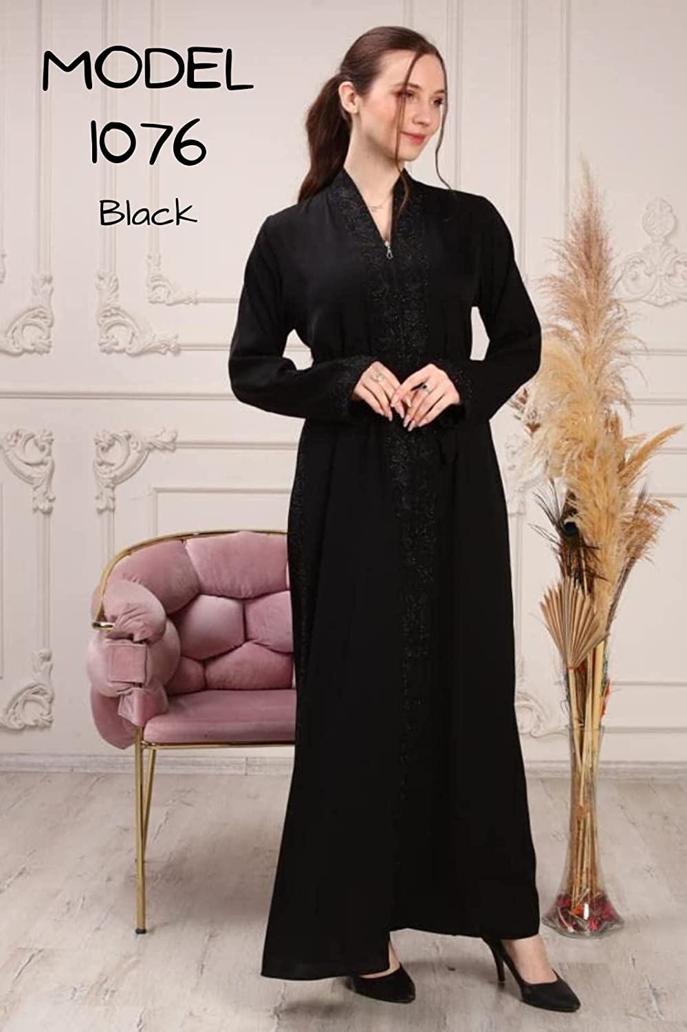 Marwa Fashion Abayas for Women Muslim - Comfortable Arabic Abaya Made from Nada Dubai/Forsan Silk with Beautiful Embroidery