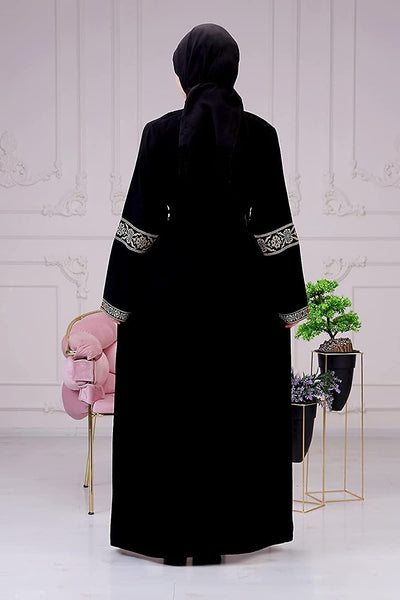 Marwa Fashion Palestinian Thobe/Dress for Women/Embroidery Model # 111 (Black Gold, Large)