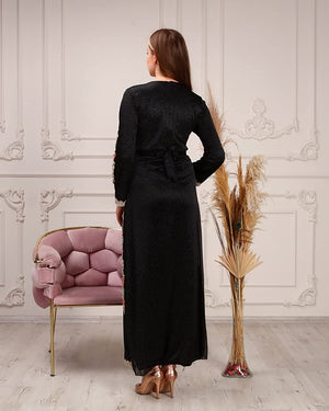 Marwa Fashion Kaftan Women Dresses - Long Arabic Kaftans for Women with Traditional Embroidery - Comfortable and Stylish Kaftan Made from Luxurious Chiffon Crepe Fabric