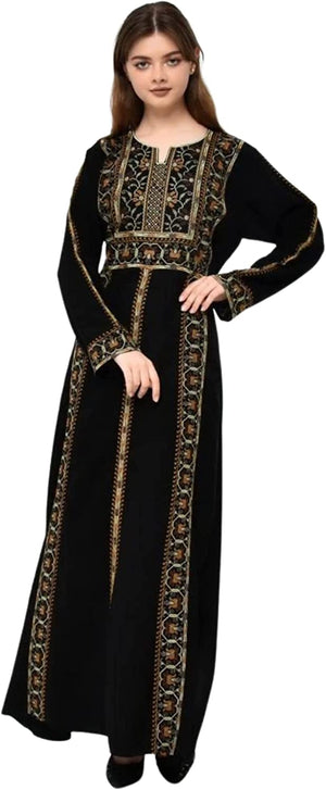 Marwa Fashion Palestinian Thobe Dress for Women - Traditional Palestinian Dress for Girl with Beautiful embroidery