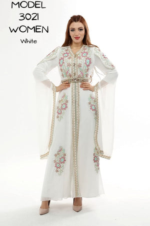 Marwa Fashion Kaftan Women Dresses - Long Arabic Kaftans for Women with Traditional Embroidery