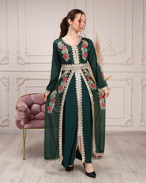 Marwa Fashion Kaftan Women Dresses - Long Arabic Kaftans for Women wit Mujeza Honey Marwa Fashion Kaftan Women Dresses - Long Arabic Kaftans for Women wit Mujeza Honey