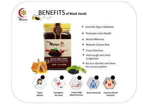 Mujeza Black Seed Honey with Propolis - Not Mixed with Oil or Powder - Gluten Free - Non GMO - Organic Honey - Immune Booster - 100% Natural Raw Honey (250g /8.8oz) Mujeza Al Shifa