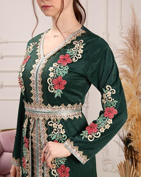 Marwa Fashion Women Muslim Arabic Green Color Model 118 Kaftan/Caftan Mujeza Honey Marwa Fashion Women Muslim Arabic Green Color Model 118 Kaftan/Caftan Mujeza Honey