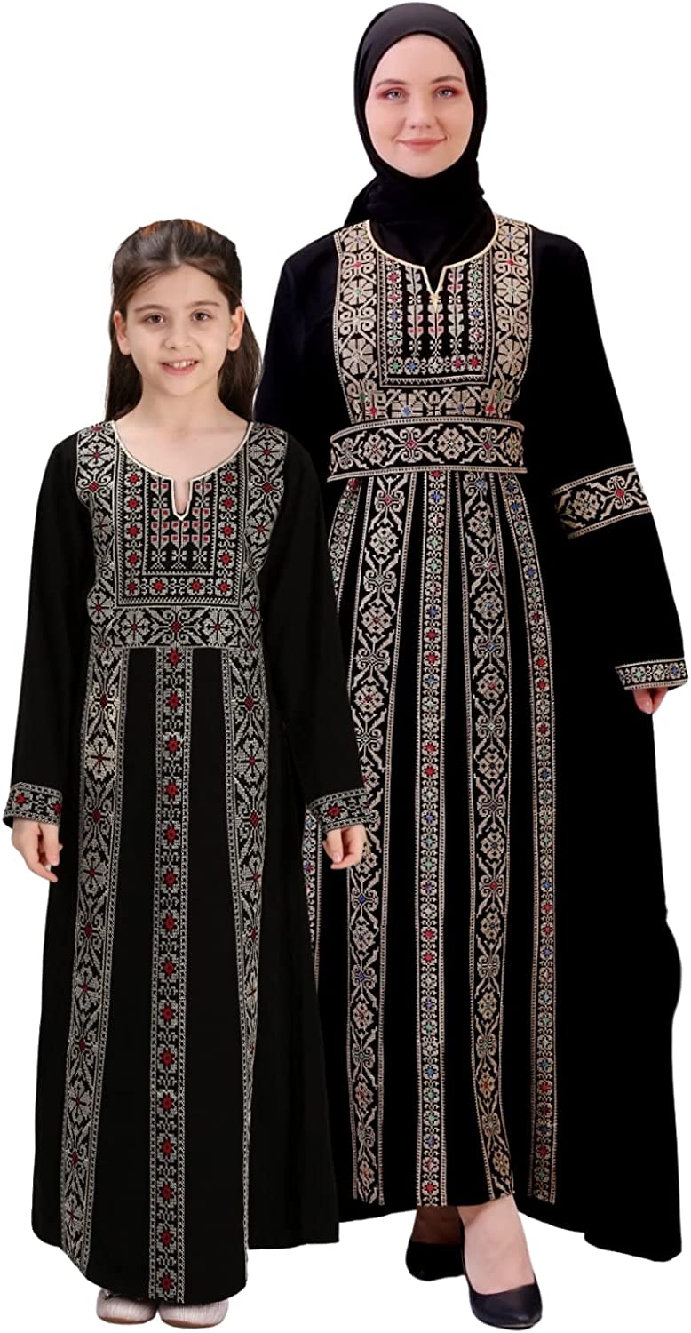 Marwa Fashion Palestinian Thobe Dress for Women - Traditional Palestinian Dress for Girl with Beautiful Embroidery