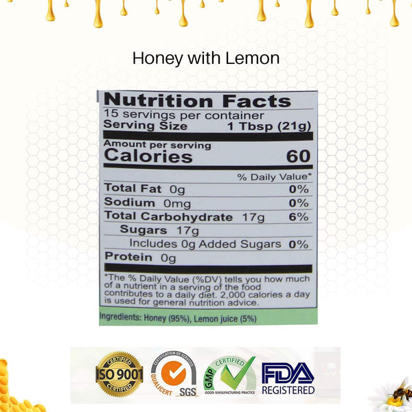 Ingredients of Mujeza Wildflower Honey with lemon Product / jar