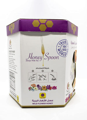 Mujeza Wildflower Liquid Honey Spoons 500g (Pack of 50 x 10g), 100% Natural Unheated, Unfiltered, Unpasteurized Raw Honey Spoons for Coffee, Tea and Snacks - Individually Wrapped, Non GMO