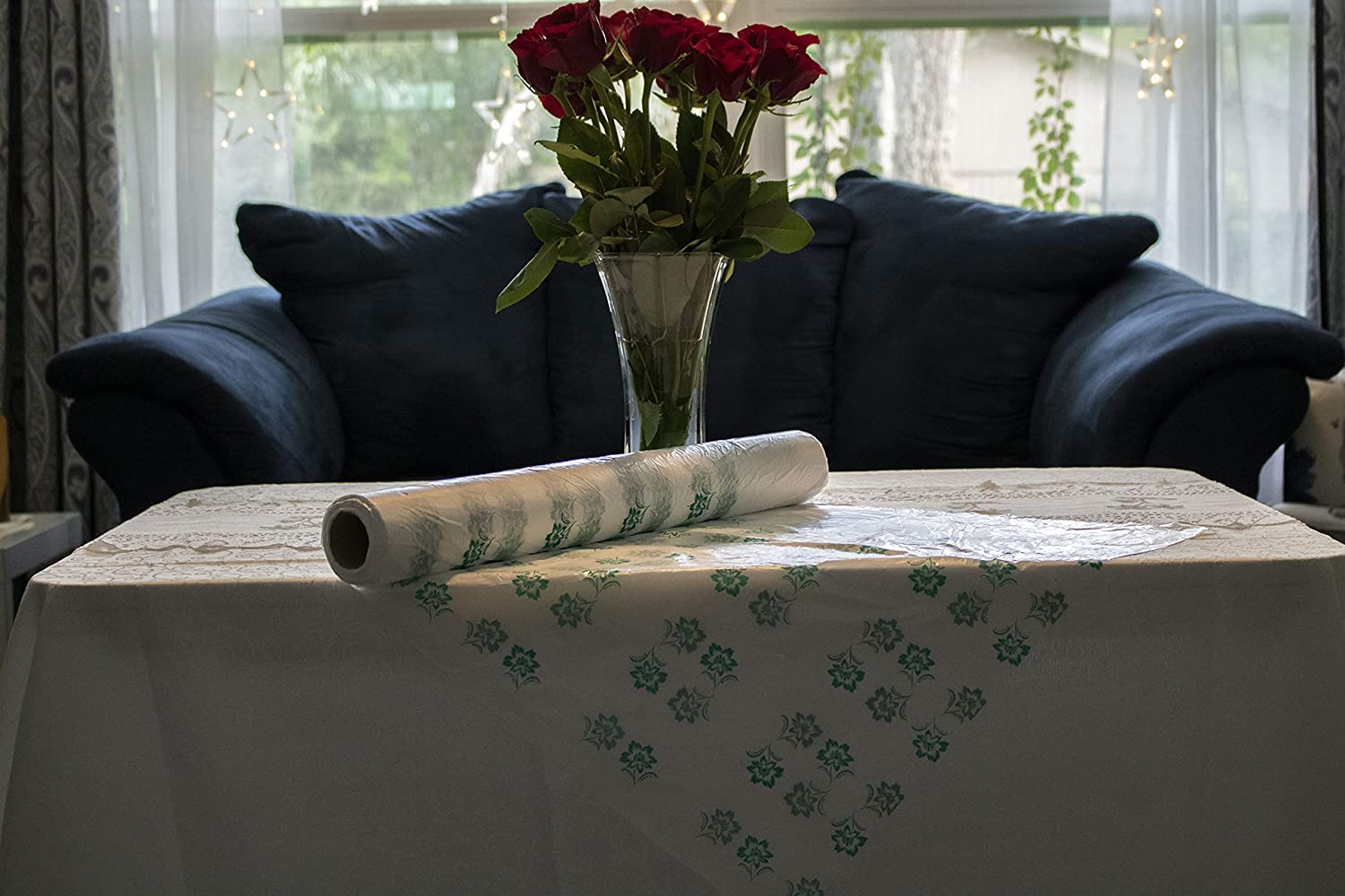 Marwa Table Cover Roll مشمع مفرش بلستك - مشمع ارضية معشب اخضر - مفرش طاولة مطرز - مفرش مفارش منزلية - مفرش رمضان - مفارش مطبخ - مفارش طاولات تركيه رول سفره Halal sufra for Ramadan (164FT / 50M)