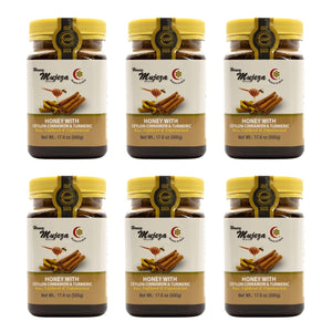 6 jars of Wildflower Honey with Ceylon Cinnamon and Turmeric (500 g) - عسل الزهور البرية مع القرفة والكمون - Mujeza Honey