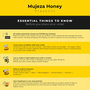 Mujeza Honey essential notes for you - before ordering a product from our store
