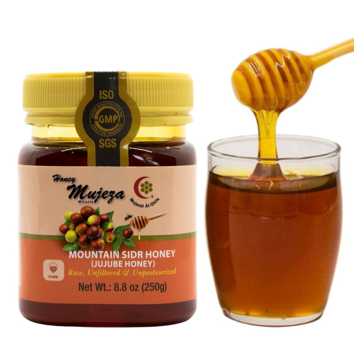 Pure Mountain Sidr Honey " Jujube Honey " - 250g - عسل السدر الجبلي الصافي - Mujeza Honey